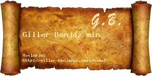 Giller Benjámin névjegykártya